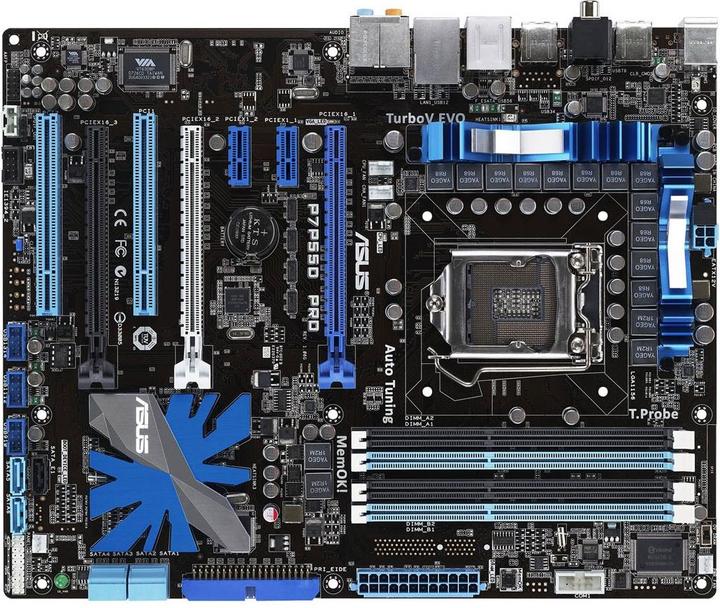 Produktbild ASUS P7P55D PRO, Intel P55, LGA1156, SLI, CFX (ATX)