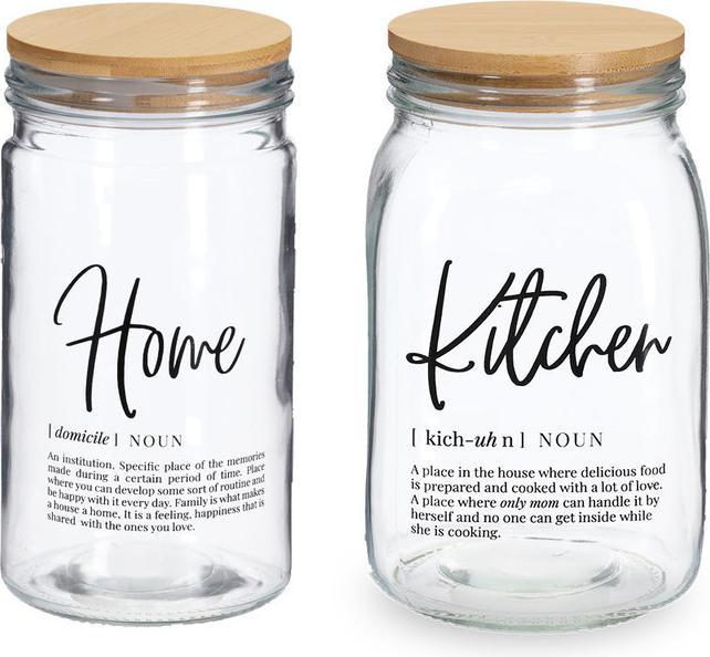 Produktbild Zeller Present Vorratsglas "Home" m. Bambusdeckel, 1000 ml (1 l)