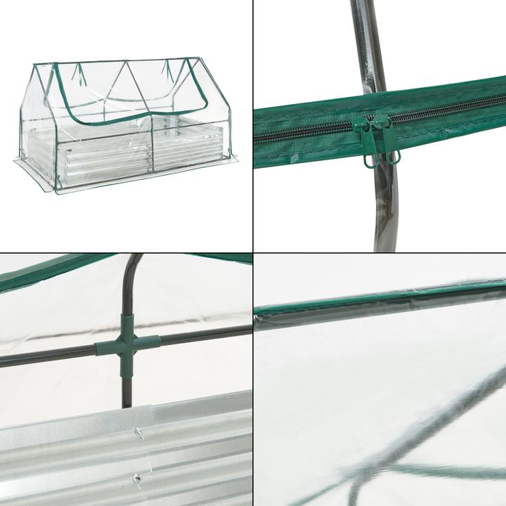 Produktbild En.Casa Hochbeet mit Gewächshaus Balsorano 186x96x98 cm Transparent