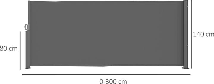 Produktbild Outsunny Seitenmarkise Aluminium, Polyester Dunkelgrau (0.10 m)