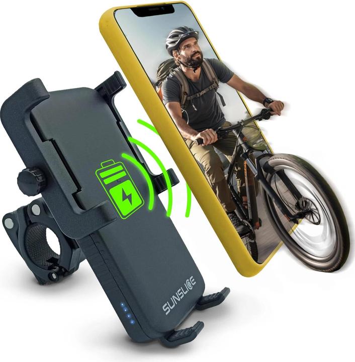 Actual product image Sunslice Rechargeable bicycle phone holder "Cyclotron 5000mAh"