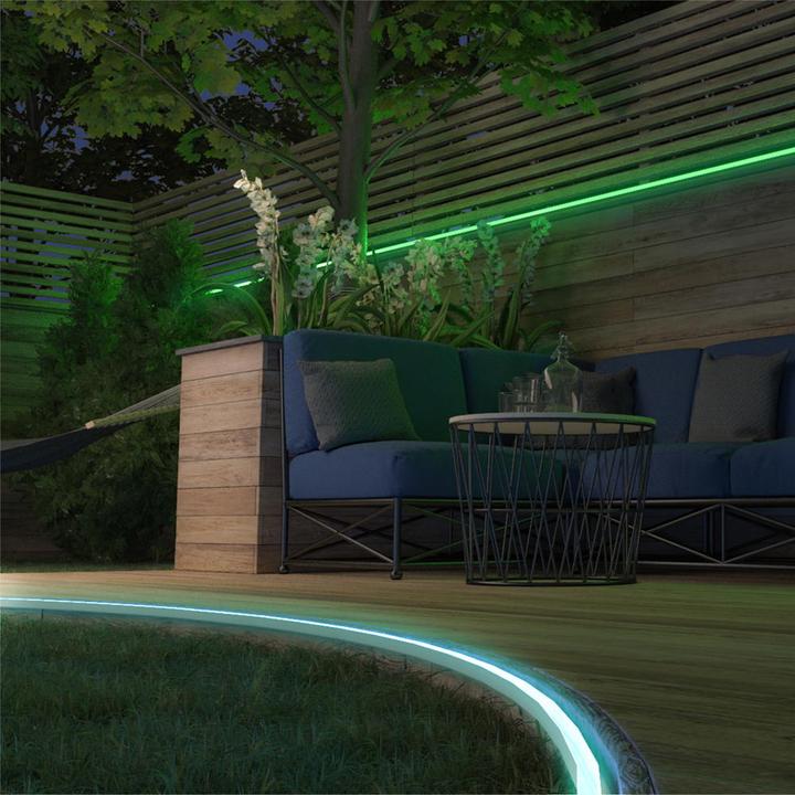 Immagine prodotto Müller Licht LED-Strip da esterno bianco + colore 36W 1200 lm 1800- 6500 K + RGB luce diurna bianco caldo (Bianco caldo, 500 cm, Esterno)