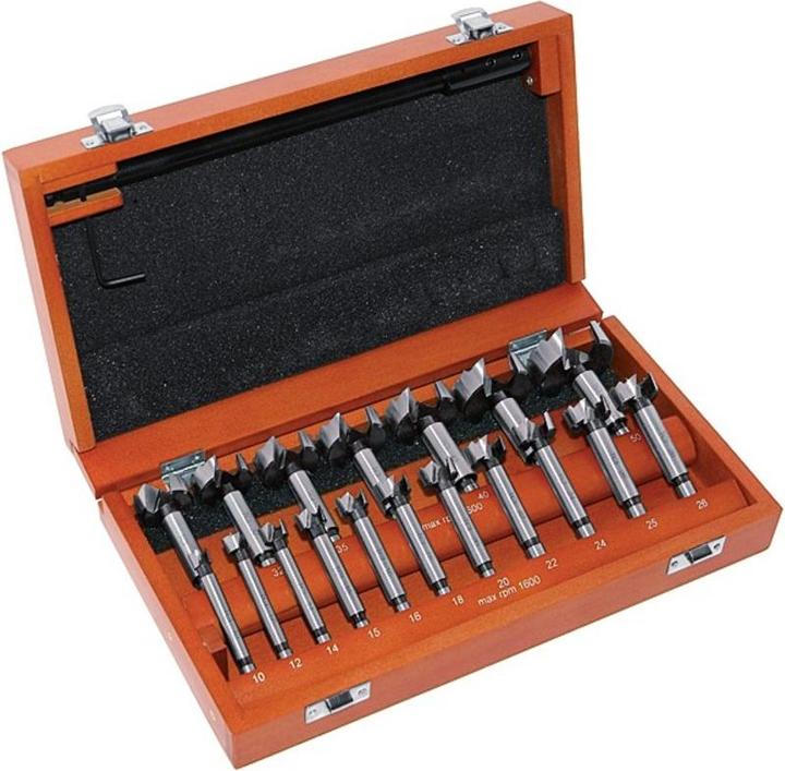 technocraft Knothole drill set (10 mm, 12 mm, 14 mm, 15 mm, 16 mm, 18 mm, 20 mm, 22 mm, 24 mm, 25 mm, 26 mm, 30 mm, 32 mm, 35 mm, 38 mm, 40 mm, 45 mm, 50 mm)
