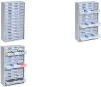 Produktbild eurokraft pro Metall-Kleinteilemagazin, HxBxT 565x300x140 mm, 12 Schubladen, 24 Trennstege (14 cm, 56.50 cm)