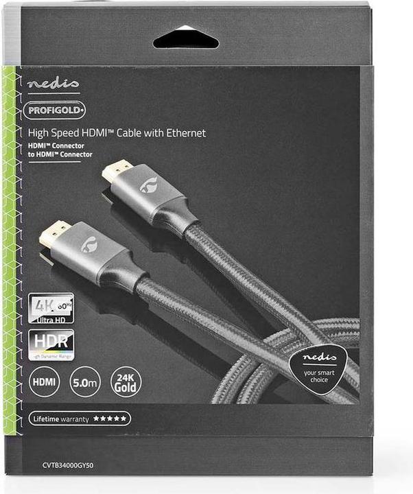 Image du produit Nedis Câble HDMI High Speed avec Ethernet| HDMI mâle|| 4Ka60Hz| - Câble - Digital/D (5 m, HDMI)