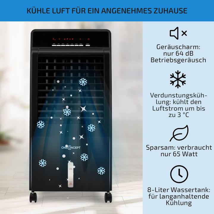 Immagine prodotto OneConcept Raffreddatore d'aria 4-in-1, nero (64 dB)