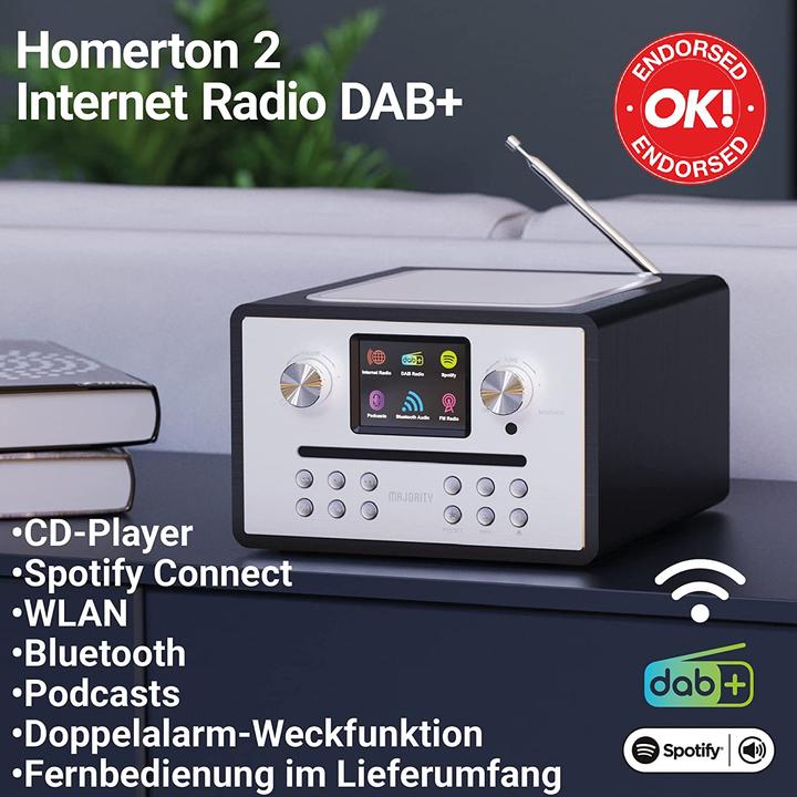 Image du produit Majority Radio FM & lecteur CD (FM, DAB+ DAB, Bluetooth, WiFi)
