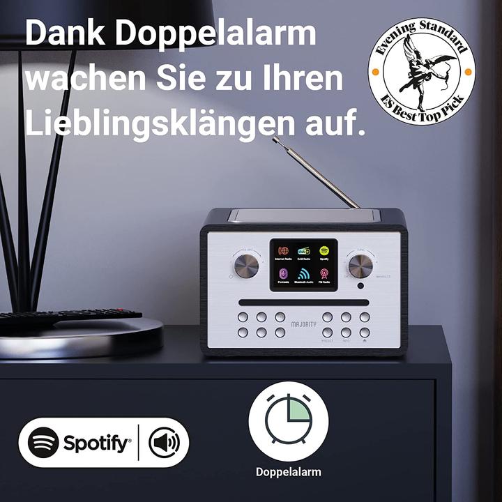 Image du produit Majority Radio FM & lecteur CD (FM, DAB+ DAB, Bluetooth, WiFi)