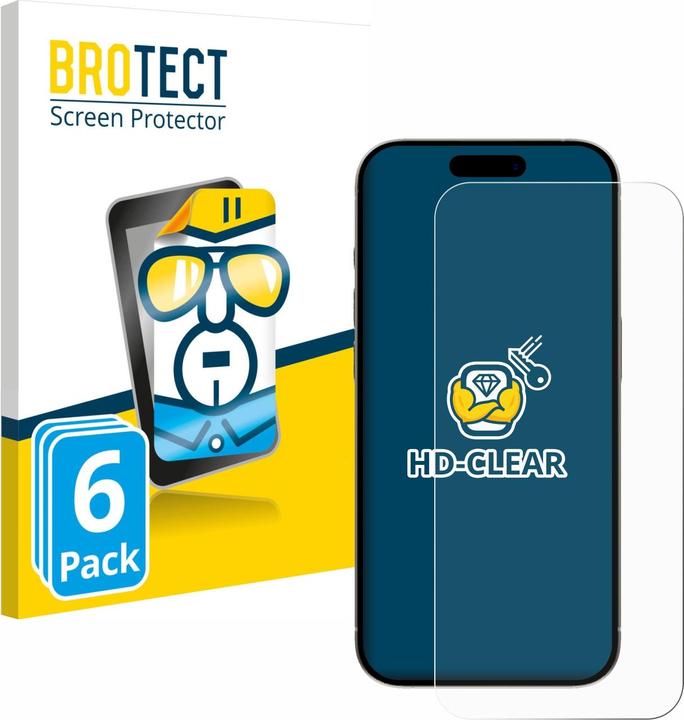 Produktbild BROTECT Schutzfolie Displayschutz Klar (6 Stück, Apple iPhone 15 Pro)