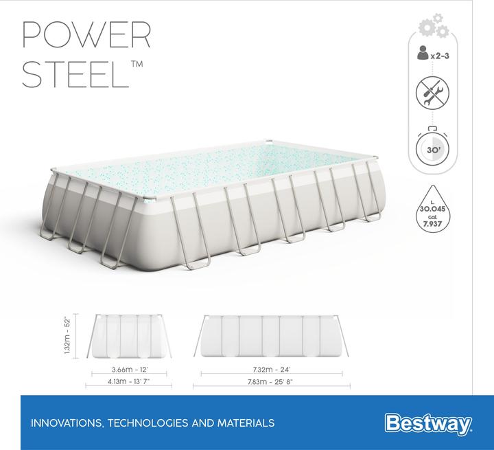 Immagine prodotto Bestway Power Steel Fram Pool Set (732 x 366 x 132 cm)