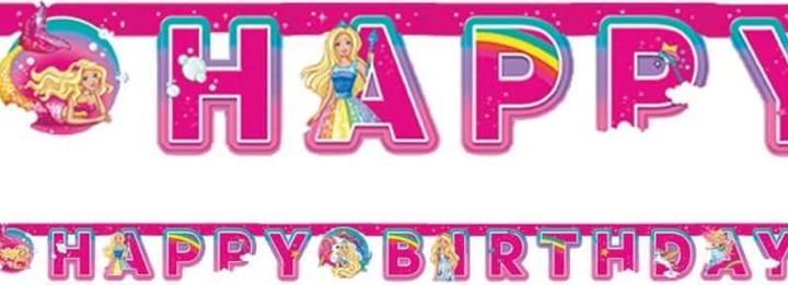 Produktbild Amscan Buchstabenkette Happy Birthday Barbie Dreamtopia