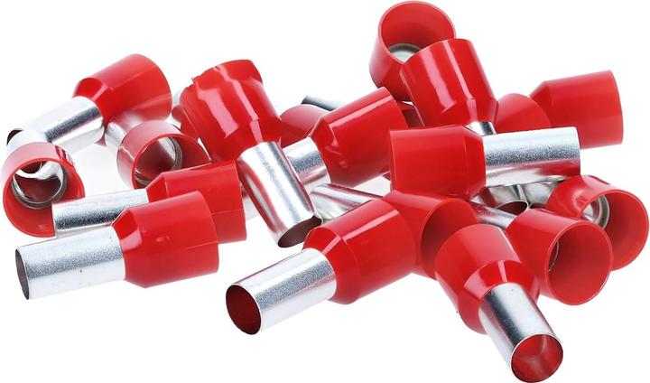 Actual product image Kalitec 50 pieces AE3518RT Wire end ferrules insulated 35mm² 18mm long red I Made in Germany I Industrial
