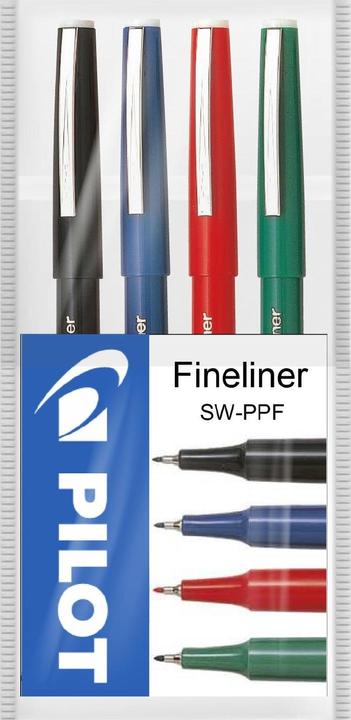 Pilot Caso Fineliner SWPPF di 4 assortiti (Multicolore, 4 x)