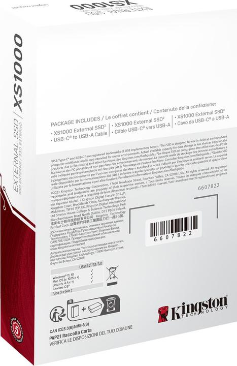 Actual product image Kingston XS1000 (2000 GB)