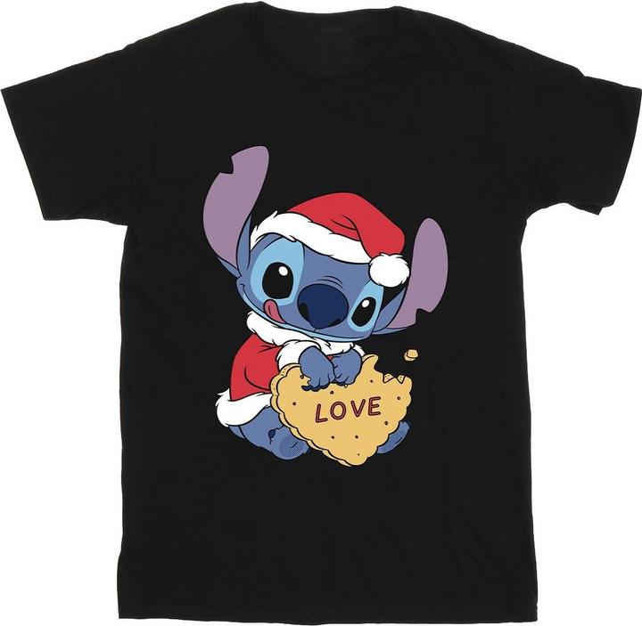 Disney Lilo And Stitch Christmas Love Biscuit TShirt