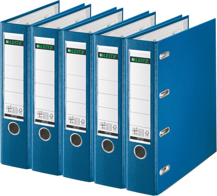 Image du produit Leitz Classeur double en plastique pour 2 x A5 paysage, 75 mm, bleu (A5, 75 mm, 5 pièce(s))