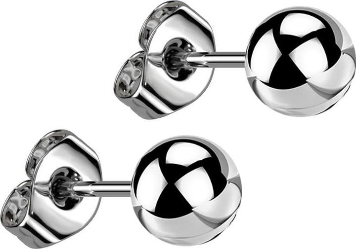Star Piercing Ohrstecker mit Kugel silber (Titan G23, ohne Messing)