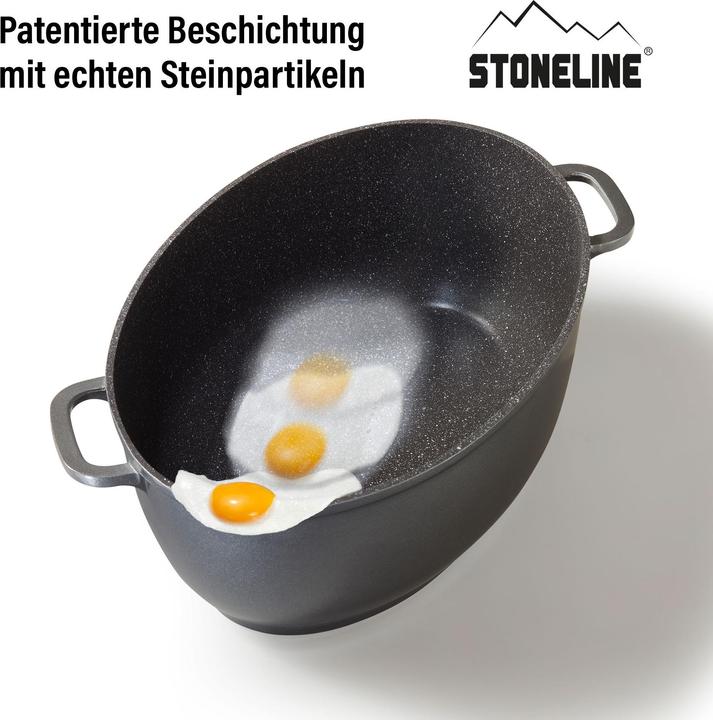Actual product image Stoneline Gourmet roaster 39 x 26 cm, with aroma glass lid (39 cm, Casserole + Stewpot, Cast aluminium)
