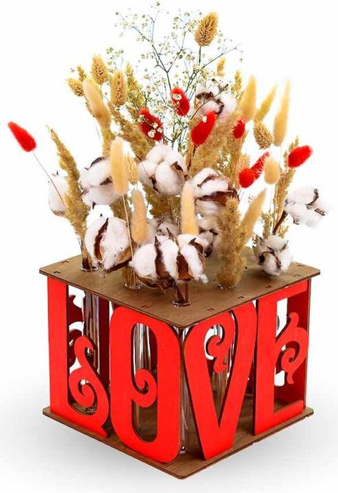 Image du produit Eco Wood Art Vase décoratif en bois - LOVE