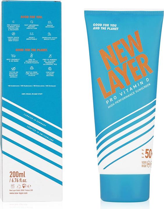 Actual product image New Layer Pro Vitamin D (Suntan cream, SPF 50+, 200 ml, 252 g)