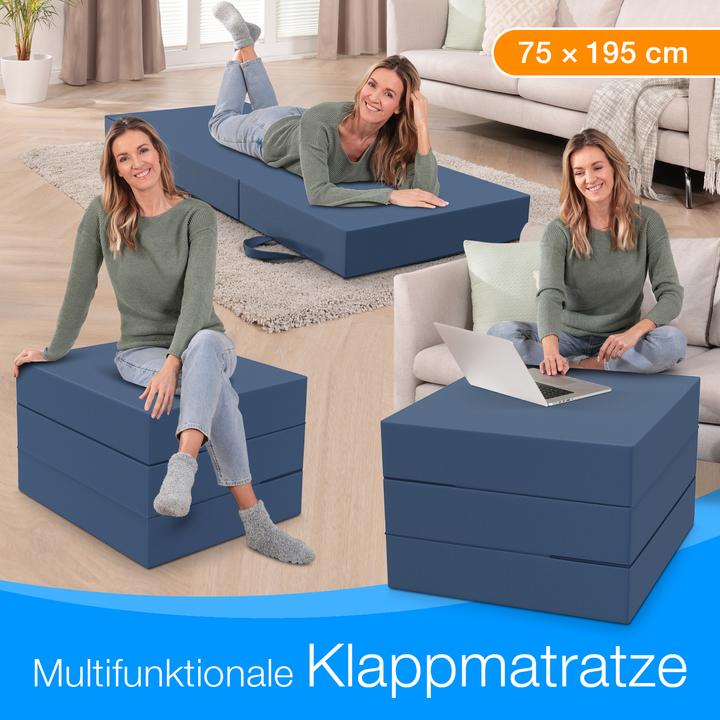 Actual product image Bestschlaf Klappmatratze, 3-teilige Faltmatratze, Reisebett, Gästematratze (75 x 195 cm, Foam core)