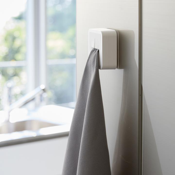 Actual product image Yamazaki TOWER adhesive hook towel rail