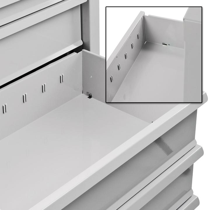 Produktbild ADB MAMMUT Schubladenschrank lichtgrau 9 Schubladen 70,0 x 43,5 x 120,0 cm (70 cm, 43.50 cm)