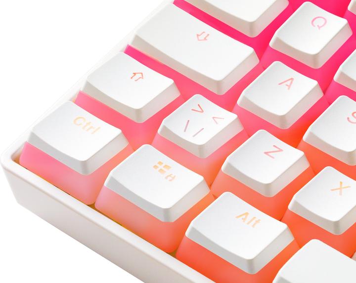 Produktbild Deltaco Mech 60% Keyboard Pudding Keycaps Hot swap RGB - Gaming Tastatur - Hvid (Kabelgebunden)