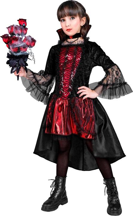 Image du produit Widmann Costume de vampire sombre pour enfants avec robe et collier (146, 158)