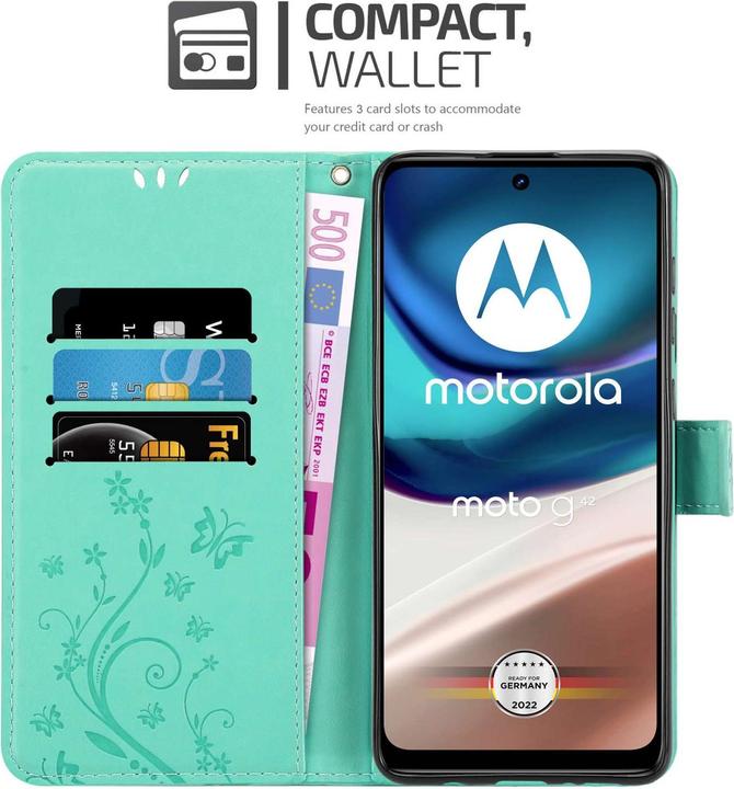 Actual product image Cadorabo Case for Motorola MOTO G42 Flower Book (Motorola Moto G42)