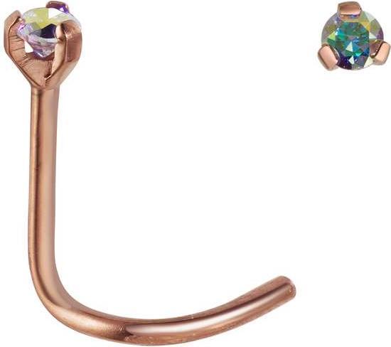 Bijouteria Nasenpiercing (Titan, PVD Beschichtung (goldfarbig), Zirkonia)