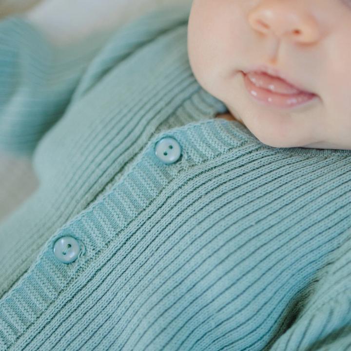Actual product image Zero.99 Newborn Set 5 pcs. - Blanket, Buttoned Sleepsuit, Scratch Mitts, Booties, Hat, Mint (50, 56, 62, 68)