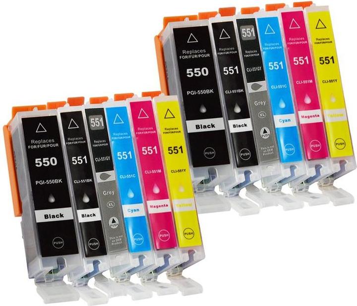 Produktbild Hermex Kompatible Tintenpatrone XL für Canon PIXMA MG6350 (M, GY, C, BK, PGBK, Y)