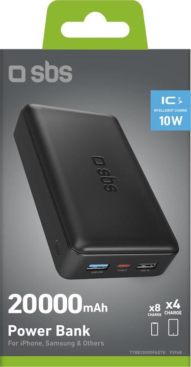 Produktbild SBS Fast Charge Powerbank (20000 mAh, 10 W, 74 Wh)