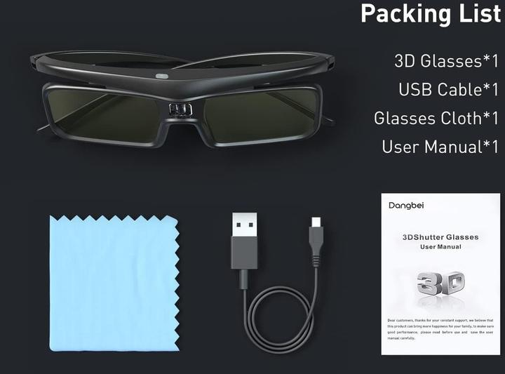 Image du produit Dangbei Lunettes 3D DLP-Link Rechargeables
