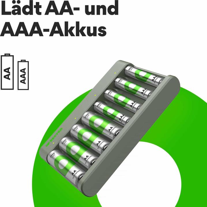 Produktbild GP Batteries E821 (9 Stk., AA, AAA, 2600 mAh, Ladegerät inkl. Akku)