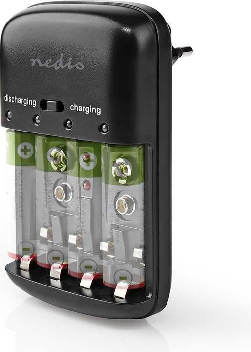 Immagine prodotto Nedis Caricabatterie NiMH AA/AAA 1,2 VDC / 9 VDC 0,2 A Carica di mantenimento Tipo C (CEE 7/16) Sicurezza (1 pz., AAA, AA, Caricabatterie senza batteria)