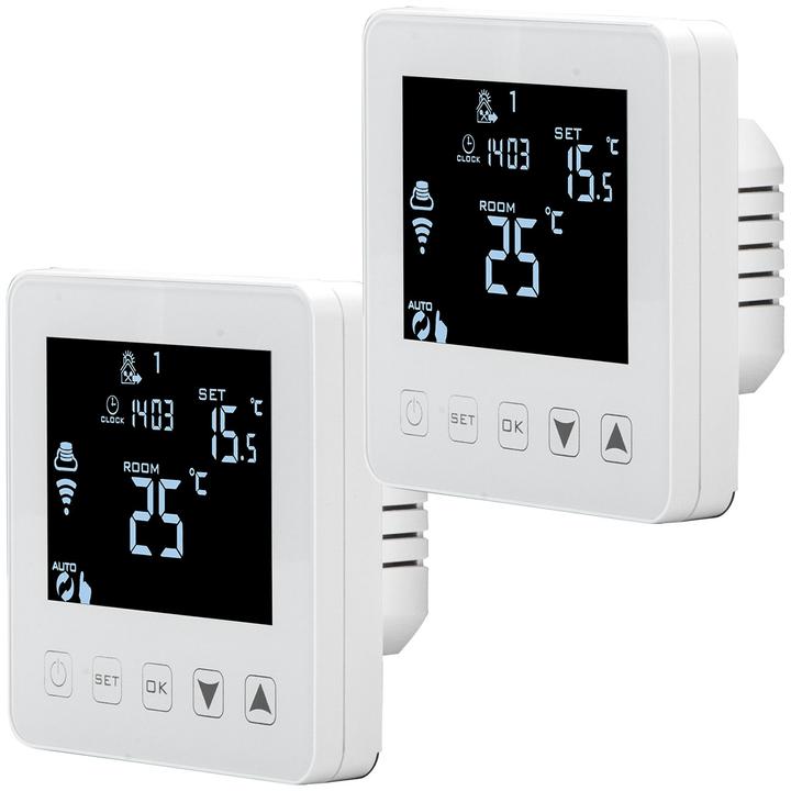 Casativo WLAN-Thermostat für Fussboden Heizungen, Steuerung per App, Siri, Alexa & GA, 2er-Set
