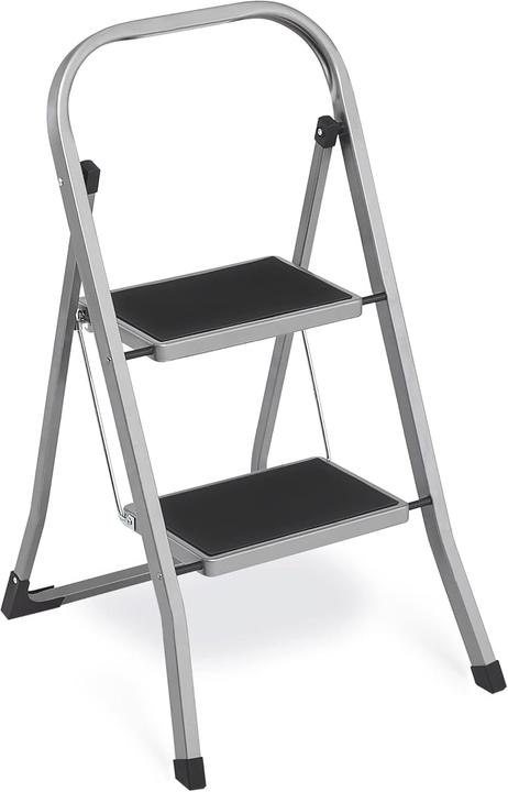 Songmics Trittleiter mit 2 Stufen, klappbar bis 150 kg (Klapptritt)