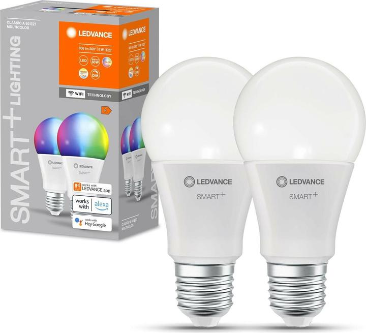 Produktbild Ledvance Smart+ Wifi Classic (E27, 9 W, 806 lm, 2 x, F)