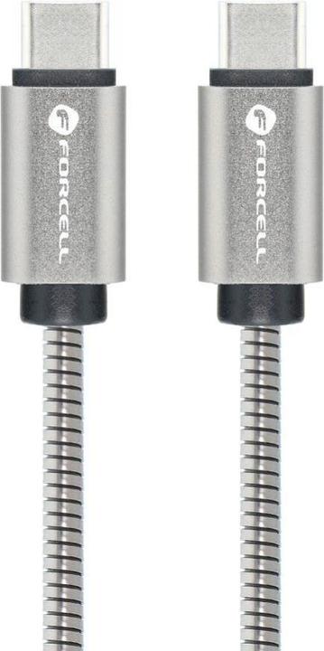 Produktbild Forcell Cable F-ENERGY Metal C237 cable Type C to Type C PD QC4.0 3A 60W 1 m silver (1 m, 60 W)
