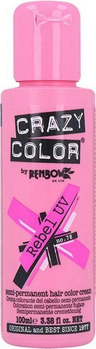 Actual product image Crazy Color Semi-Permanent Hair Colour Cream Rebel UV 100ml (78)