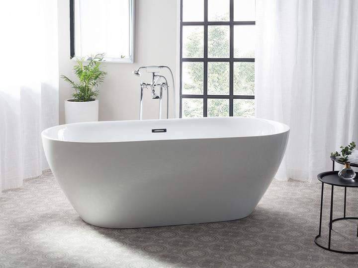 Produktbild Beliani Badewanne freistehend weiss oval 150 x 75 cm CARRERA (202 l, 150 cm, 75 cm)