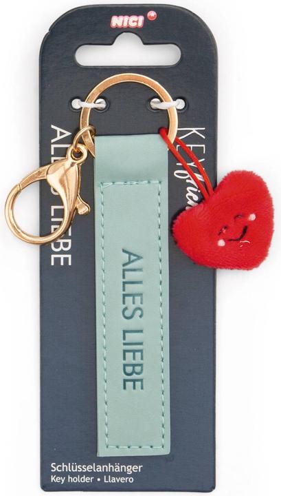 Actual product image Magni NICI Schlüsselanhänger Alles Liebe Kunstlederband mit Herz türkis 10cm