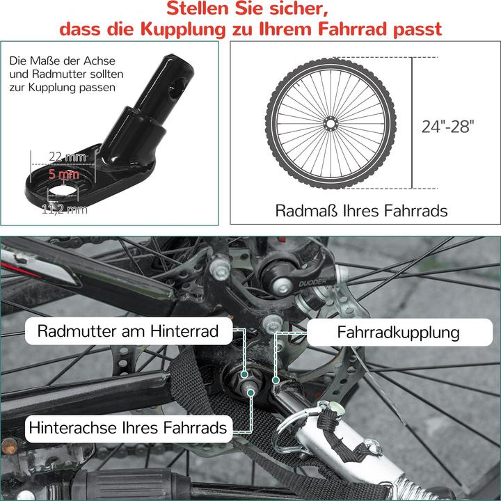 Produktbild Homcom Kinderfahrradanhänger mit Aufbewahrungstasche