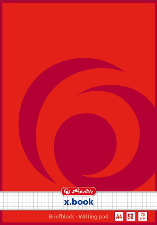 Actual product image Herlitz Letter pad x.book, A4, unperforated, 50 sheets, squared (A4, Checked, No binding)