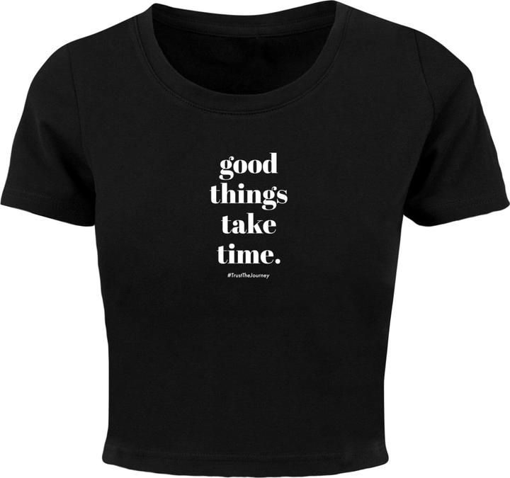 Merchcode Ladies Good Things Take Time Cropped Tee - 118449 (S)