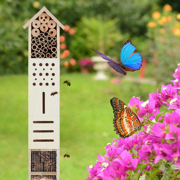 Immagine prodotto Relaxdays Casetta per insetti con paletto (Api, Coccinelle, Merletti)
