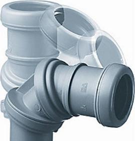 Actual product image Purus JOTIFLEX stepless and rotatable bend from 0-90 degrees Ø 50 mm with 1 sleeve grey