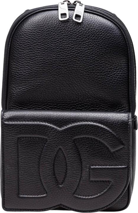 Dolce & Gabbana leather backpack with embossed dg logo